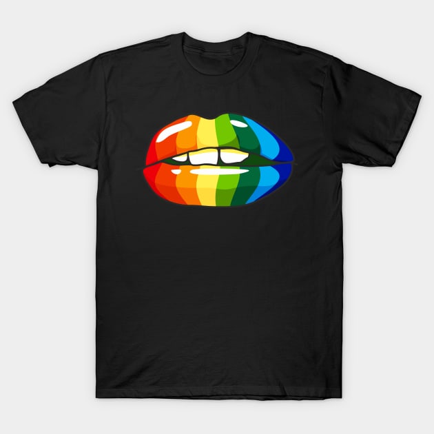 Mouth Rainbow Lips T-Shirt by Jennifer